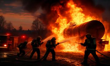 Intense Firefighting Scene