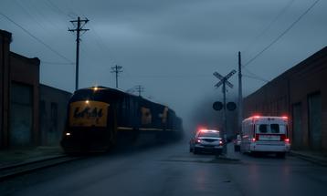 Police Investigate Incident Involving Freight Train at Dawn