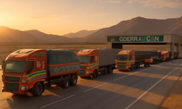 Colorful Cargo Trucks on Highway