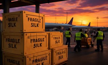 Sunset Airport Workers Loading Crates