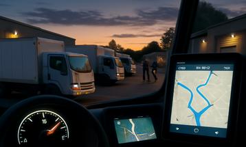 Industrial Parking Lot at Twilight