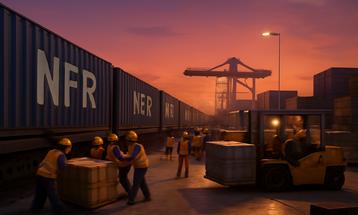 Industrial Port at Sunset