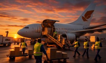 Air Cargo Loading at Sunset