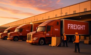 Bustling Loading Dock at Sunset