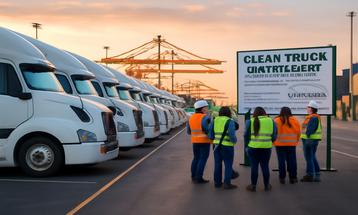 Team Meeting at Clean Truck Program Site