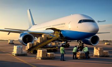 Cargo Being Loaded Onto a Commercial Airplane